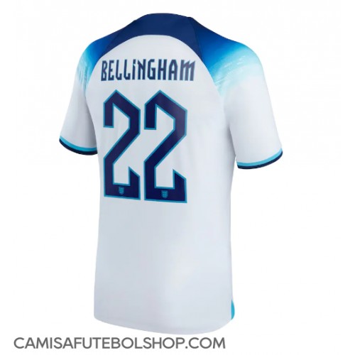 Camisa de time de futebol Inglaterra Jude Bellingham #22 Replicas 1º Equipamento Mundo 2022 Manga Curta